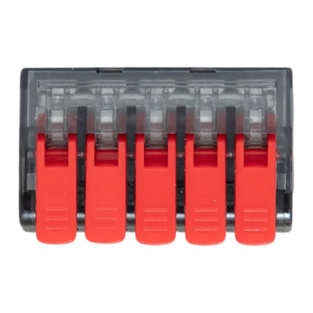 Строительно-монтажная клемма СМК 221-615 с рычагом 5 отверстий 0.5-4.0(6) мм2 EKF PROxima