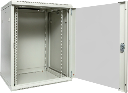 Шкаф настенный 19" TERACOM PRO 12U 600х600 мм дверь стеклянная с замком-ручкой серый