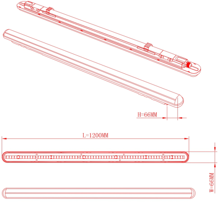SPP-201-1-65K-036 ЭРА Светильник светодиодный линейный IP65 36Вт 3780Лм 6500К 1200мм прозр