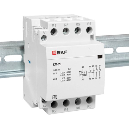 Контактор модульный КМ 25А 4NC (3 мод.) EKF PROxima