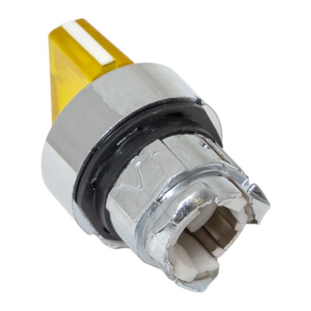 Исполнительный механизм переключателя ХB4 желтый на 2 положения возвратный без фиксации, с подсветкой с короткой ручкой EKF PROxima