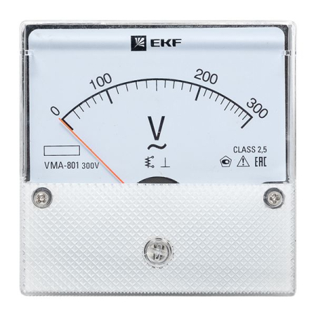 Вольтметр VMA-801 аналоговый на панель (80х80) круглый вырез 300В прямое подкл. EKF PROxima