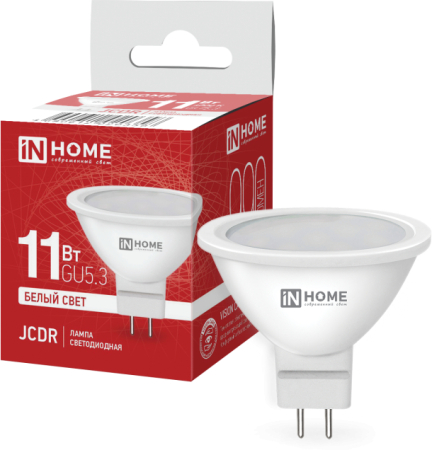 Лампа светодиодная LED-JCDR-VC 11Вт 230В GU5.3 4000К 820Лм IN HOME