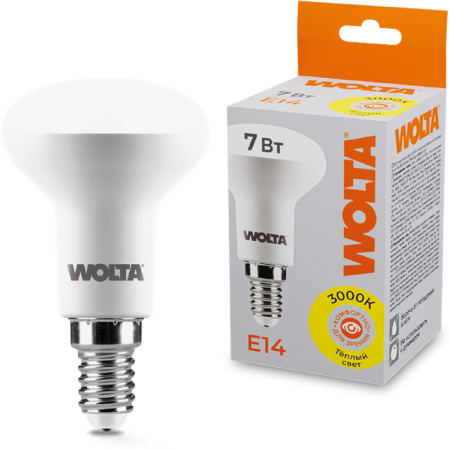 Лампа LED  WOLTA R50 7Вт 650Лм E14 3000K 1/50