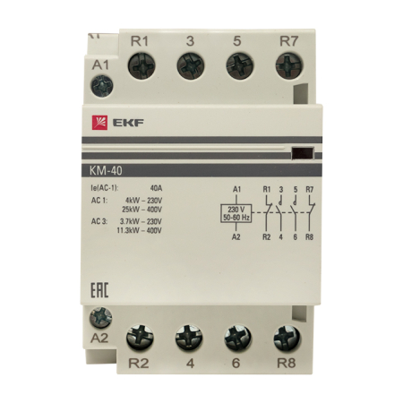 Контактор модульный КМ 40А 2NО+2NC (3 мод.) EKF PROxima