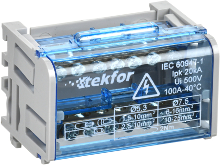 TEKFOR Шины на DIN-рейку (кросс-модуль) ШНК 2х7 L+PEN IEK