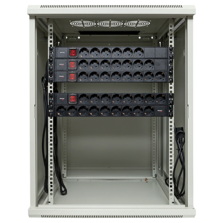 Шкаф настенный 19" TERACOM PRO 15U 600х600 мм дверь стеклянная с замком-ручкой серый