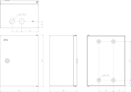 Навесные металлокорпуса NO_ECO_STM_SHMPg-00_IP54  ЭРА ЭКО СТМ ЩМПг-00 (290х220х165)