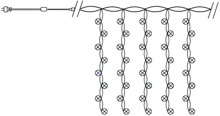 Светодиодная гирлянда Feron CL24 занавес 3*3м  + 3м 2700К статичная, c питанием от сети 230V, белый шнур
