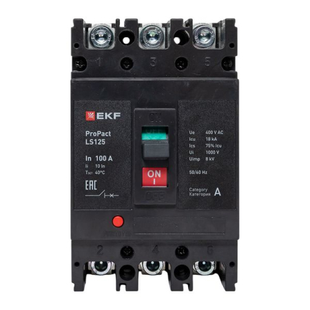 Автоматический выключатель LS125 18кА 3P 100А ProPact EKF