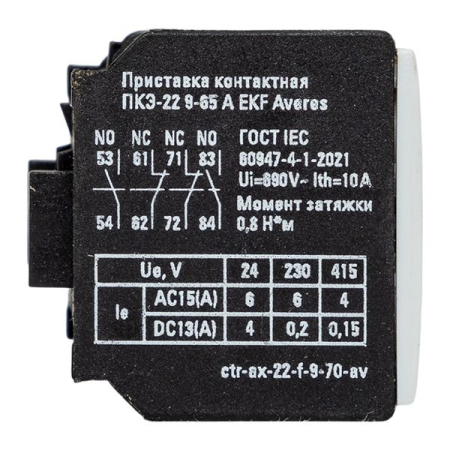 Приставка контактная ПКЭ-22 9-65А EKF AVERES