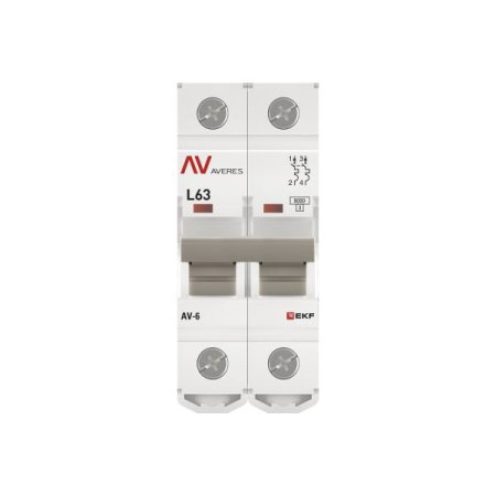 Выключатель автоматический AV-6 2P 63A (L) 6kA EKF AVERES