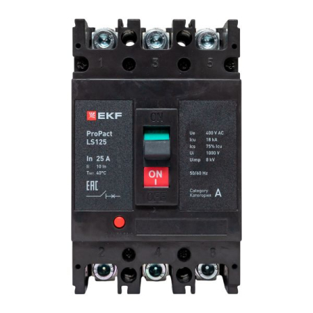 Автоматический выключатель LS125 18кА 3P 25А ProPact EKF