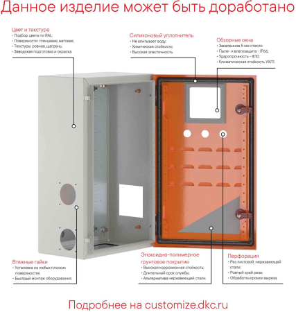 Корпус сварной навесной серии ST с М/П Размер: 700 x 500 x 250 мм (В х Ш х Г)