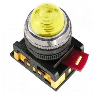 Лампа AL-22 сигнальная d22мм желтый неон/240В цилиндр IEK