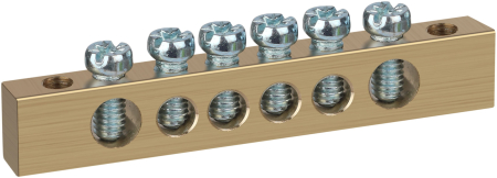 NO-122-20  Шина ЭРА NO-122-20 PEN земля-ноль 8х12мм 6/2 латунная крепеж по краям