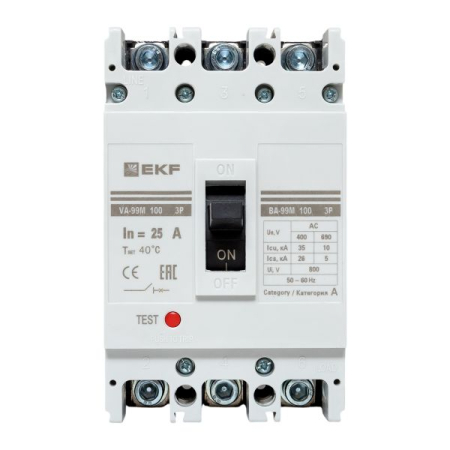Выключатель автоматический ВА-99М  100/ 25А 3P 35кА EKF PROxima
