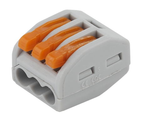 Аксессуары для клемм  ЭРА NO-222-23  Строительно-монтажная клемма СМК, модель 413, с рычагом, 3 отве