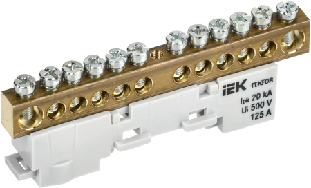 TEKFOR Шина N "ноль" неизол. на унив. держ. 8х12-12-С IEK