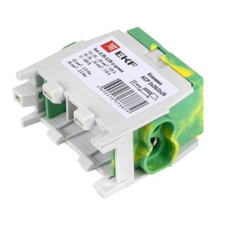 Клемма распределительная КСР с двойным винтом 2x35/2x25 желто-зеленая EKF PROxima