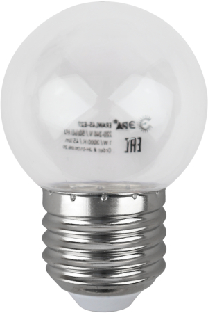 ERAWL45-E27  Лампочка светодиодная ЭРА STD ERAWL45-E27 E27 / Е27 1Вт шар прозрачный для белт-лайт