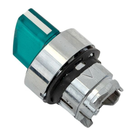 Исполнительный механизм переключателя ХB4 зеленый на 3 положения с фиксацией, с подсветкой с короткой ручкой IP65 EKF