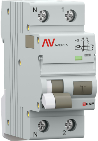 Дифференциальный автомат DVA-10 1P+N 10А (C) 30мА (A) 10кА EKF AVERES