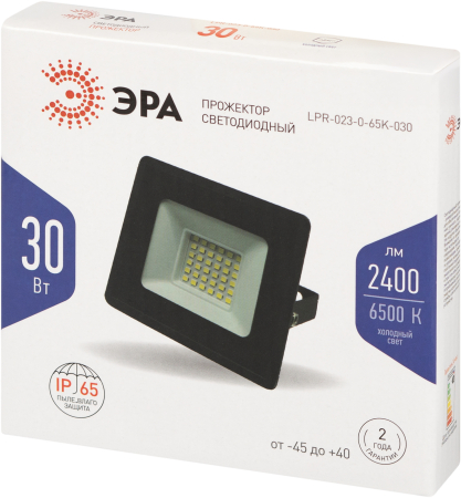 LPR-023-0-65K-030  Прожектор светодиодный уличный ЭРА LPR-023-0-65K-030 30Вт 6500K 2400Лм IP65