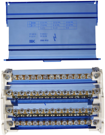 Шины на DIN-рейку в корпусе (кросс-модуль) ШНК 4х15 3L+PEN ИЭК