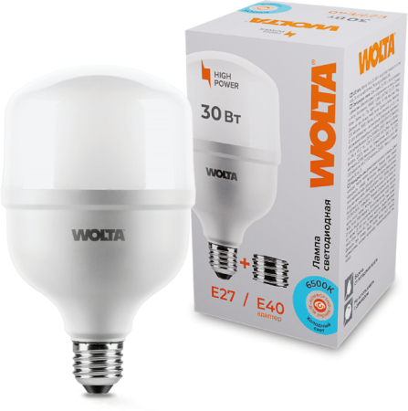 Лампа LED WOLTA HP 30Вт 2500Лм E27/40  6500K 1/40
