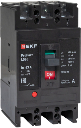 Автоматический выключатель LS63 15кА 3P 63А ProPact EKF