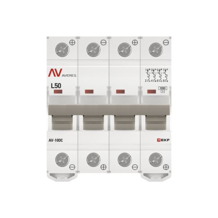 Выключатель автоматический AV-10 DC 4P 50A (L) 10kA EKF AVERES