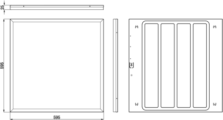 SPO-1-40-4K-M [4]  SPO-1-40-4K-M [4] ЭРА Панель 595x595x25 40Вт 3060Лм 4000К мат