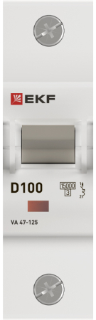 Автоматический выключатель 1P 100А (D) 15кА ВА 47-125 EKF PROxima
