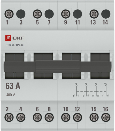 Трехпозиционный переключатель ТПС-63 4P 63А EKF PROxima