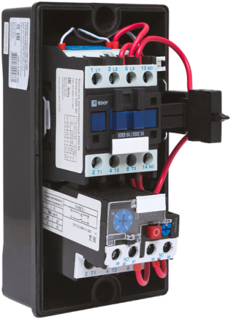Пускатель в корпусе КМЭ 9А 230В с РТЭ Ir-5,5-8А и индикатором IP65 EKF