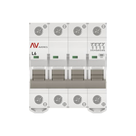 Выключатель автоматический AV-10 DC 4P 6A (L) 10kA EKF AVERES