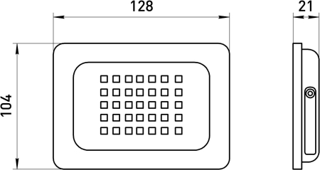Прожекторы Eco  ЭРА LPR-041-1-65K-030 30Вт 2100Лм 6500К датчик движения нерегулируемый 139x104x35
