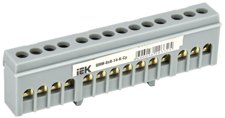 Шина L "фаза" в корп изол на DIN-рейку ШНИ-6х9-14-К-Ср IEK