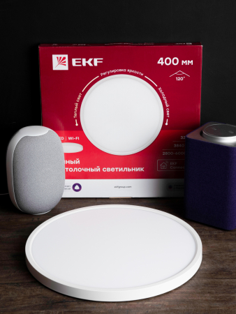 Умный потолочный светильник 400 мм 32W EKF Connect