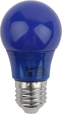 ERABL50-E27 ЭРА LED A50-3W-E27 ЭРА (диод. груша син., 13SMD, 3W, E27, для белт-лайт) (10/100/3600)