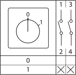 Переключатель кулачковый ПК-1-112 10А 2P «0-1» с ключом EKF PROxima