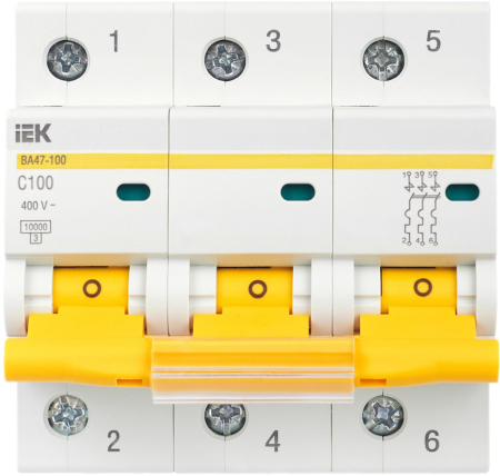 Авт. выкл. ВА47-100 3Р100А 10 кА х-ка С IEK
