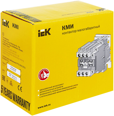 Контактор КМИ-46512 65А 230В/АС3 1НО;1НЗ IEK
