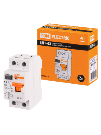 Устройство защитного отключения ВД1-63 2Р 16А 10мА TDM