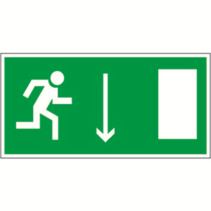 Знак безопасности NPU-2110,E09 "Указатель двери эвакуационного выхода (прав,)"
