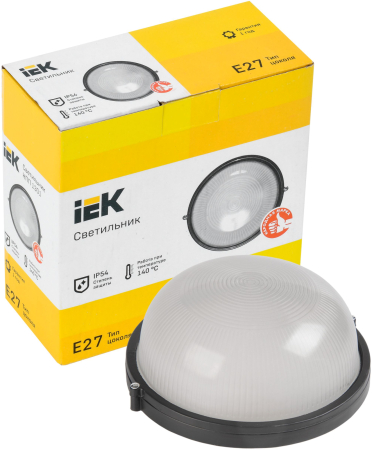 Светильник НПП1301 черный/круг 60Вт IP54 IEK
