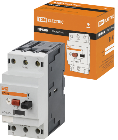 Пускатель ПРК80-63 In=63A Ir=40-63A Ue 660В TDM