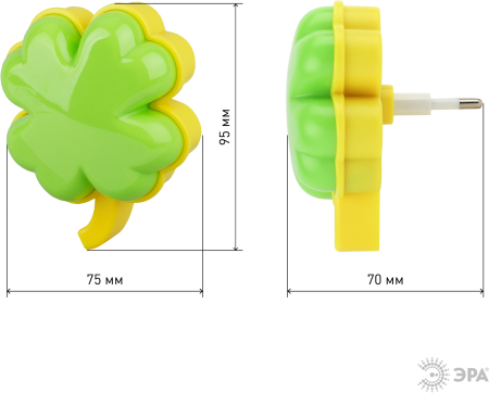 ЭРА ночник NN-606-LS-GR зеленый