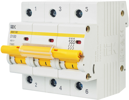 Авт. выкл. ВА47-100 3Р100А 10кА х-ка D IEK
